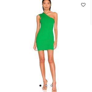 Rockie One Shoulder Dress in Green! Revolve